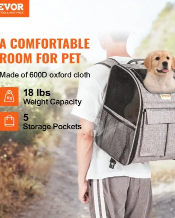 VEVOR Rolling Pet Carrier Backpack with Removable Wheels for Under 18LBS, Large Soft Sided Wheeled Dog Carrier Cat Travel Carrier Airline Approved for Small Dogs and Medium Cats with Upgraded Wheels