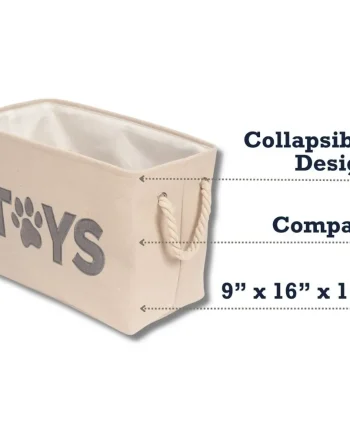 Country Living Foldable Fabric Dog Toy Storage Bin - Convenient Organizer for Pet Accessories