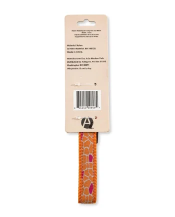 Nylon Dog Collar with Embroidered Giraffe Design/Animal Print, Secure & Adjustable Fit