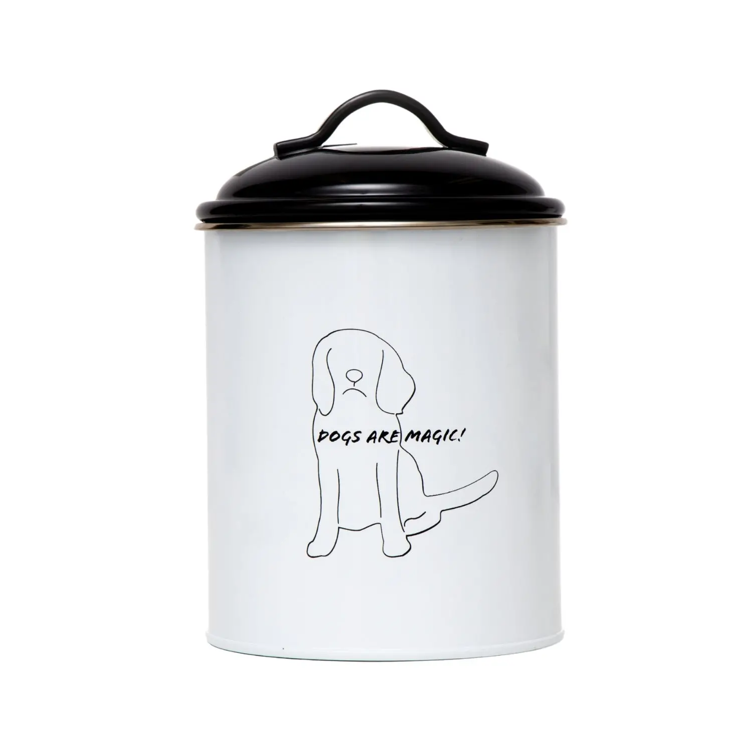 Country Living Set of 3 Pet Treat Storage Canisters Black & White