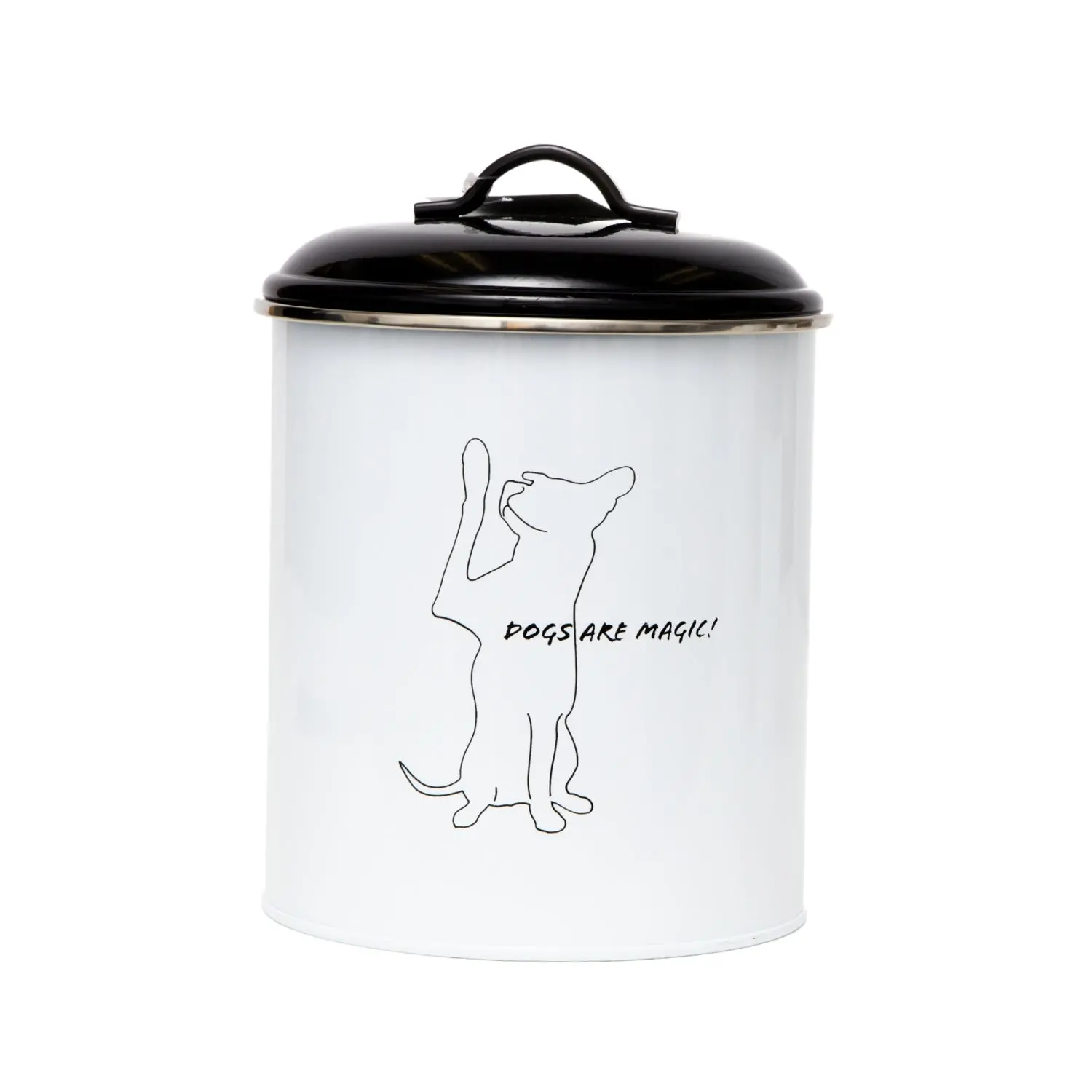 Country Living Set of 3 Pet Treat Storage Canisters Black & White