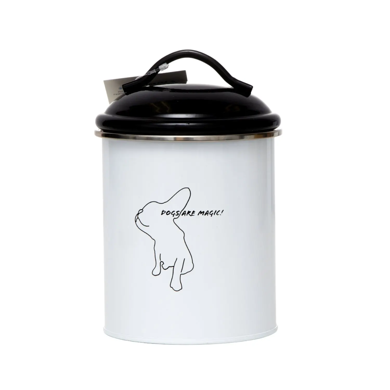 Country Living Set of 3 Pet Treat Storage Canisters Black & White