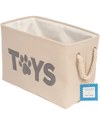 Country Living Foldable Fabric Dog Toy Storage Bin - Convenient Organizer for Pet Accessories