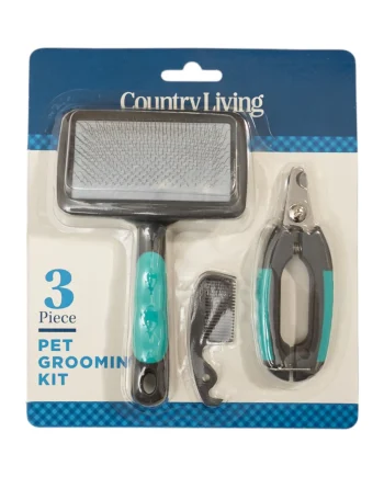 Country Living All-in-One 3-Piece Dog Grooming Kit for a Healthy and Well-Groomed Pet