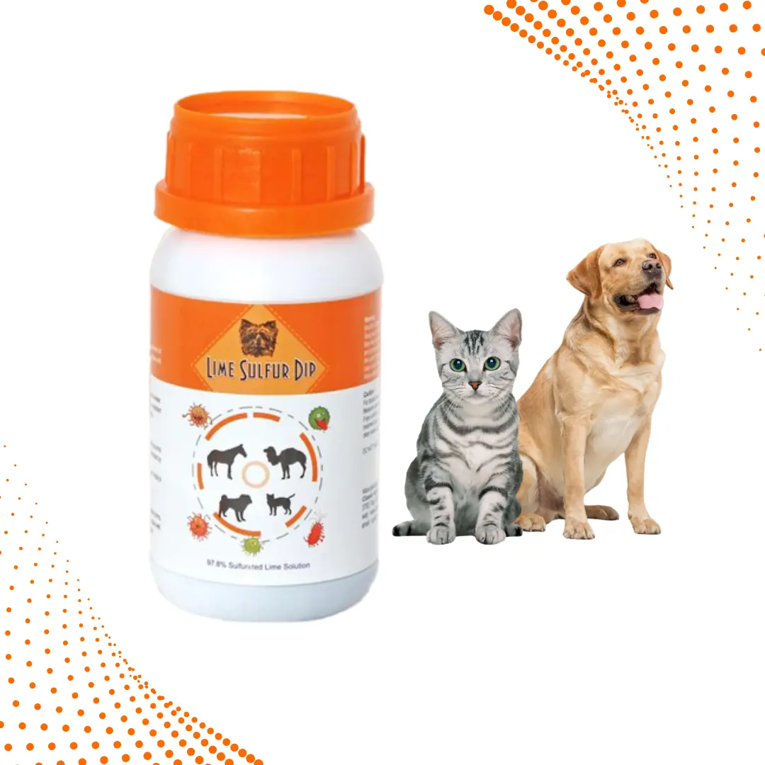 Lime Sulfur Dip Concentrated Sulfur Solution for Itchy Skin, Mange, Ringworm & Dermatitis Safe for Dogs, Cats, Puppies, Kittens, Horses, and Livestock
