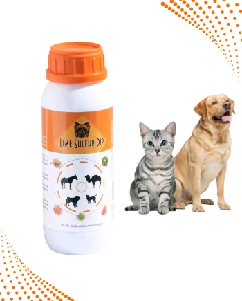 Lime Sulfur Dip Concentrated Sulfur Solution for Itchy Skin, Mange, Ringworm & Dermatitis Safe for Dogs, Cats, Puppies, Kittens, Horses, and Livestock