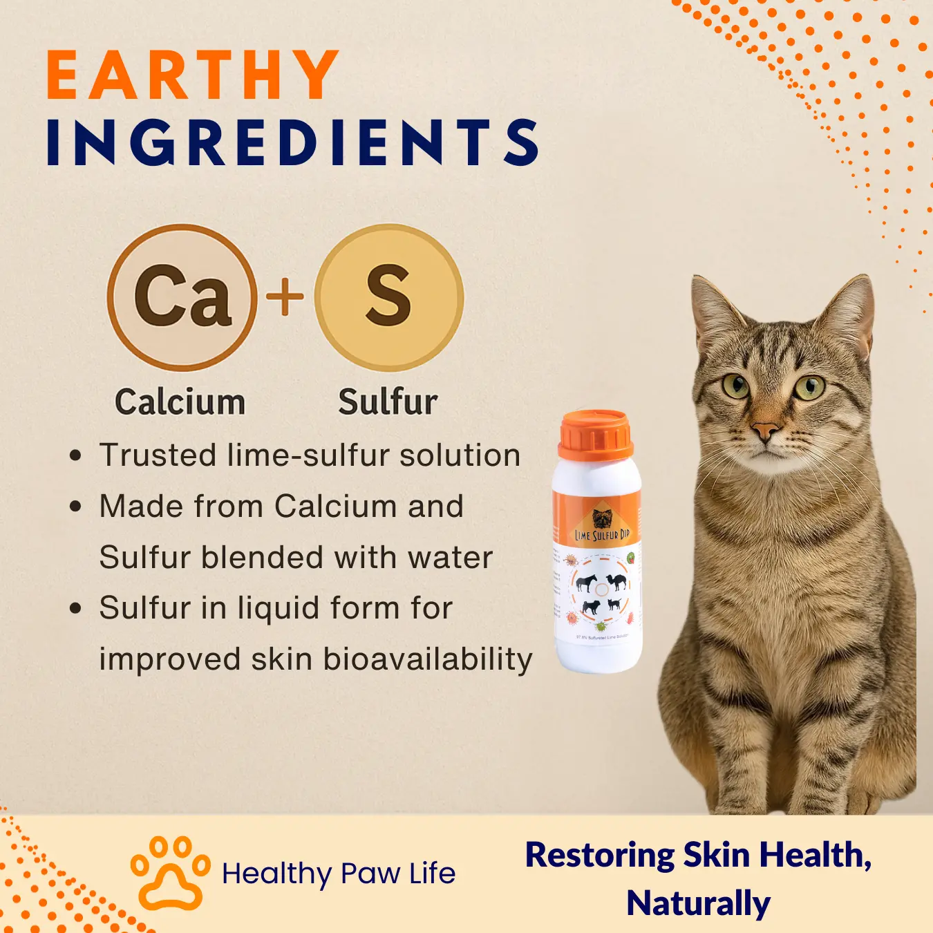 Lime Sulfur Dip Concentrated Sulfur Solution for Itchy Skin, Mange, Ringworm & Dermatitis Safe for Dogs, Cats, Puppies, Kittens, Horses, and Livestock