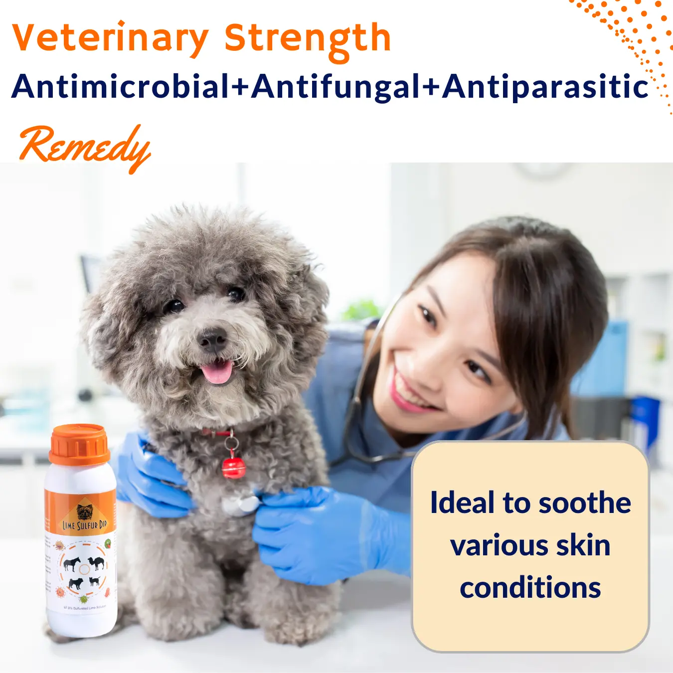 Lime Sulfur Dip Concentrated Sulfur Solution for Itchy Skin, Mange, Ringworm & Dermatitis Safe for Dogs, Cats, Puppies, Kittens, Horses, and Livestock