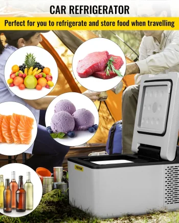 VEVOR 12 Volt Refrigerator 10 Qt, Portable Mini Freezer (-4~68) with APP Control Car Compressor Fridge Cooler 12V/24V DC and 110-220V AC For Camping, Road Trip, Travel, Outdoor and Home
