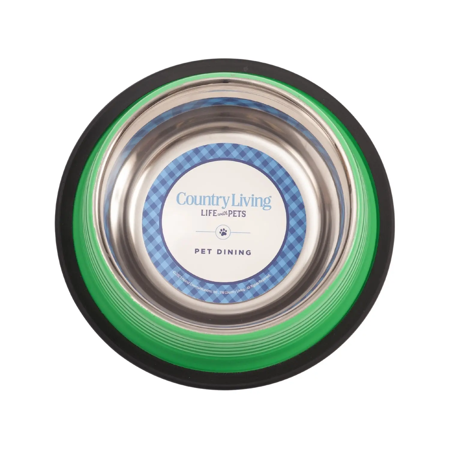 Country Living Set of 2 Ribbed Non-Slip Pet Bowls Irish Green